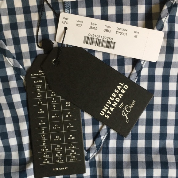NEW J.Crew Universal Standard stretch gingham M - Picture 11 of 13